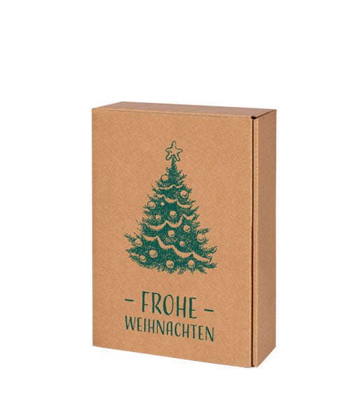 Präsentkarton Natur Frohe Weihnachten 3-6 FL